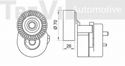 TREVI AUTOMOTIVE ta1600 -  Натяжная планка, поликлиновой ремень
